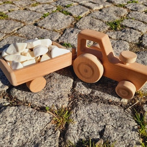 Wooden Tractor Toy Set - Farm Vehicle Push Toy for Toddlers