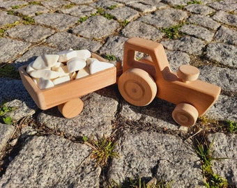 Holztraktor-Spielzeugset - Schiebespielzeug vom Bauernhof für Kleinkinder