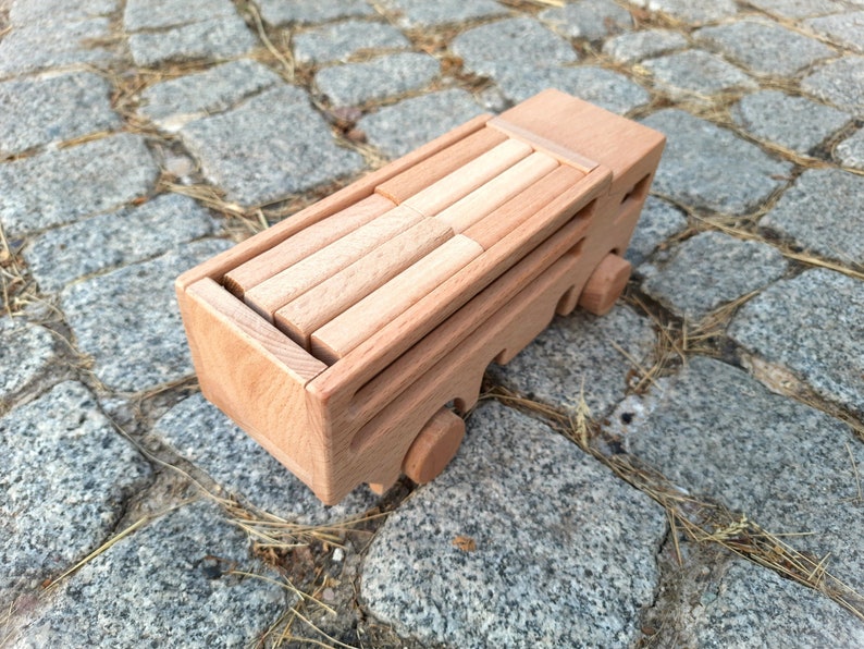 Rustic Wooden Toy Truck Adorable Gifts for Toddlers and Kids image 9