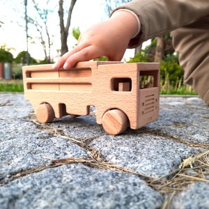 Rustic Wooden Toy Truck Adorable Gifts for Toddlers and Kids image 10