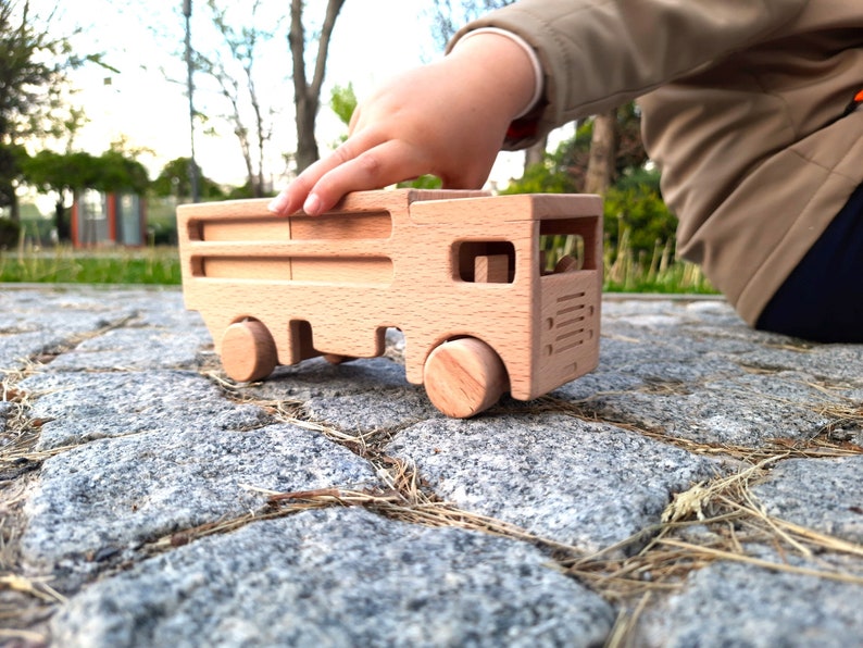 Rustic Wooden Toy Truck Adorable Gifts for Toddlers and Kids image 10