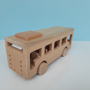 Wooden School Bus Toy - Gift for Toddler