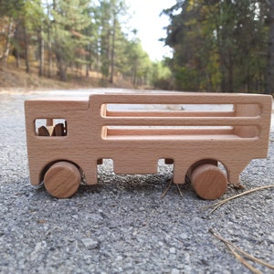 Rustic Wooden Toy Truck Adorable Gifts for Toddlers and Kids image 7