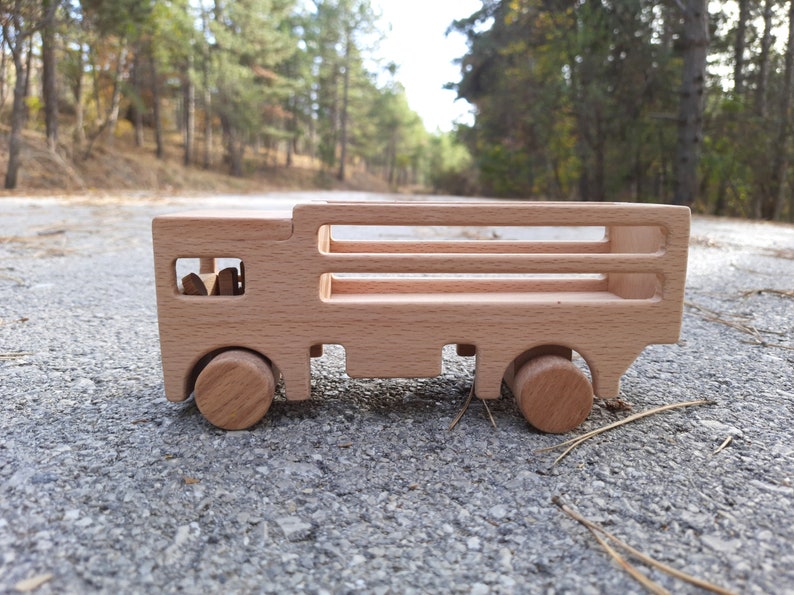 Rustic Wooden Toy Truck Adorable Gifts for Toddlers and Kids image 7