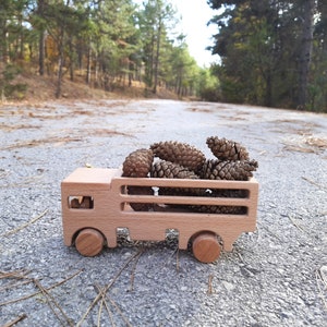 Rustic Wooden Toy Truck Adorable Gifts for Toddlers and Kids image 2