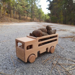 Rustic Wooden Toy Truck Adorable Gifts for Toddlers and Kids image 3