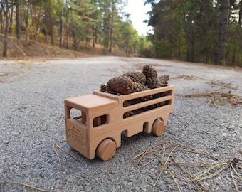 Rustic Wooden Toy Truck - Adorable Gifts for Toddlers and Kids