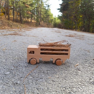 Rustic Wooden Toy Truck Adorable Gifts for Toddlers and Kids image 5