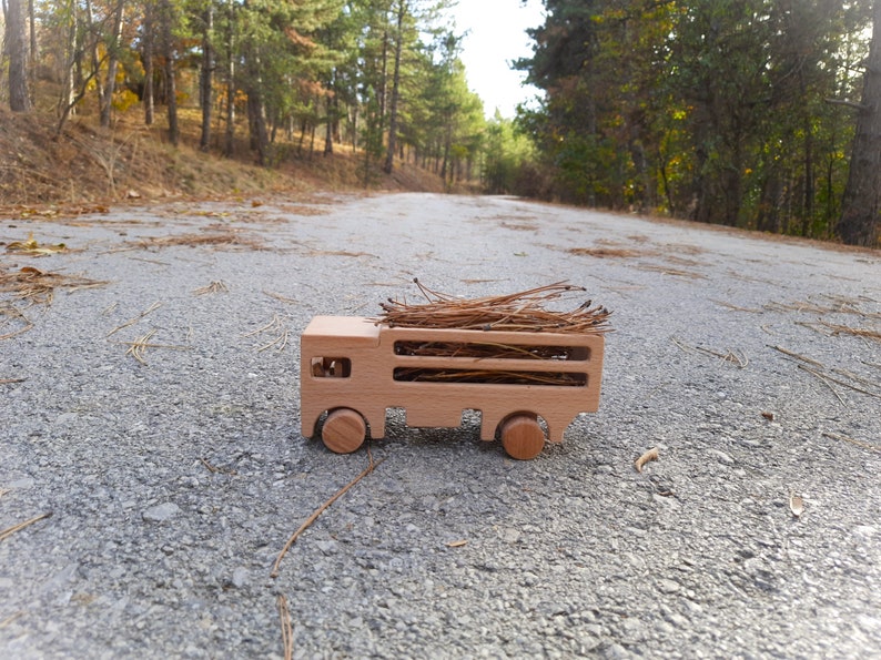 Rustic Wooden Toy Truck Adorable Gifts for Toddlers and Kids image 5