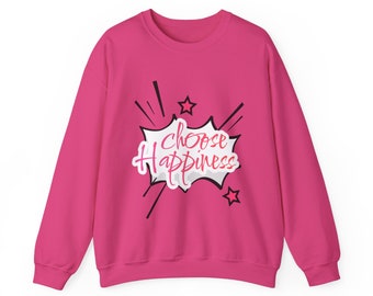 Choose Happinerss Unisex Heavy Blend™ Crewneck Sweatshirt|sweatshirt|cozy sweatshirt| warm sweatshirt| stylish sweatshirt