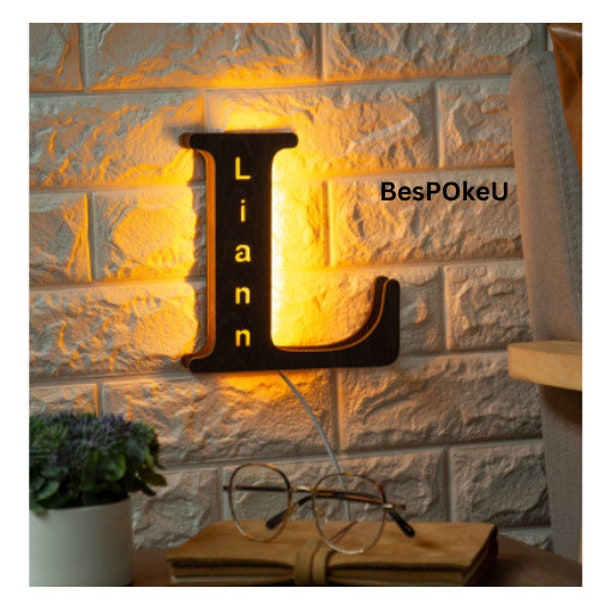 Luces nocturnas personalizadas, regalo de Navidad familiar, luz de pared, regalo de Navidad para bebés, iluminación, decoración de pared, regalo de cumpleaños, lámpara de madera