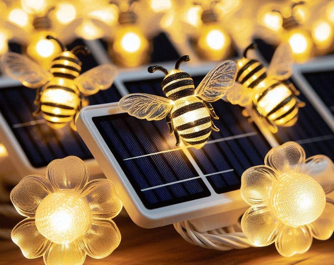 Hanging Bee Solar Garden Lights Decor For Outside Outdoor Hanging Lights Decoration For Patio Balcony Yards Ornamen Housewarming Lighted Outdoor