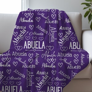 Abuela Blanket, Gift for Grandma, Cute and Soft Blanket for Grandmother, Velveteen Plush Blanket, Abuela Birthday Gift, Mother&#39;s Day Gift