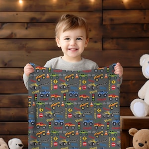 INDIVIDUELLE Monster-LKW-Decke, LKW-Motiv-Kinderzimmer, LKW-Liebhaber-Geschenk, Babydecke, Babyparty-Geschenk, Kleinkinddecke, LKW-Dekor, Jungengeschenk