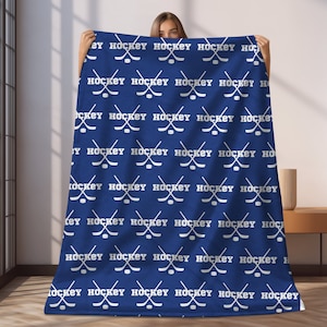 Hockey Blanket, Hockey Lover Gift, Gift for Hockey Player, Hockey Mom, Hockey Dad, Hockey Arena Bleacher Blanket Gear, Senior Hockey Gift