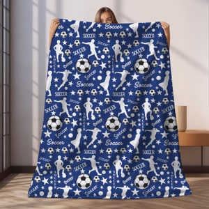 Soccer Blanket, Boy Soccer Player Blanket Gift for Soccer Player, Soccer Lover Gift Idea, Senior Soccer Gift, Soccer Coach Gift, Soccer Mom