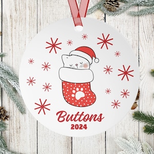 CUSTOM Cat Ornament Personalizowany z Imieniem Kota, Miłośnik Kotów. Retro Cat Ornament, Metalowa Pamiątkowa Ozdoba, Nowy Prezent Dla Kociaka, Zabawny Prezent Dla Kota