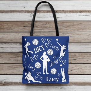 CUSTOM Volleyball Tote Bag, Personalized Volleyball Bag with Name, Volleyball Lover Gift, Teen Girl Gift Idea, Volleyball Player&#39;s Name Gift