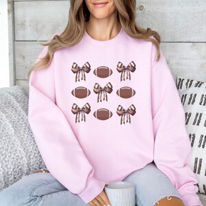 Football Sweatshirt, Football Mom Shirt, Sports Mom Gift, Game Day Shirt, Football Gift Shirt, Coquette Style Football Shirt, Football Bow