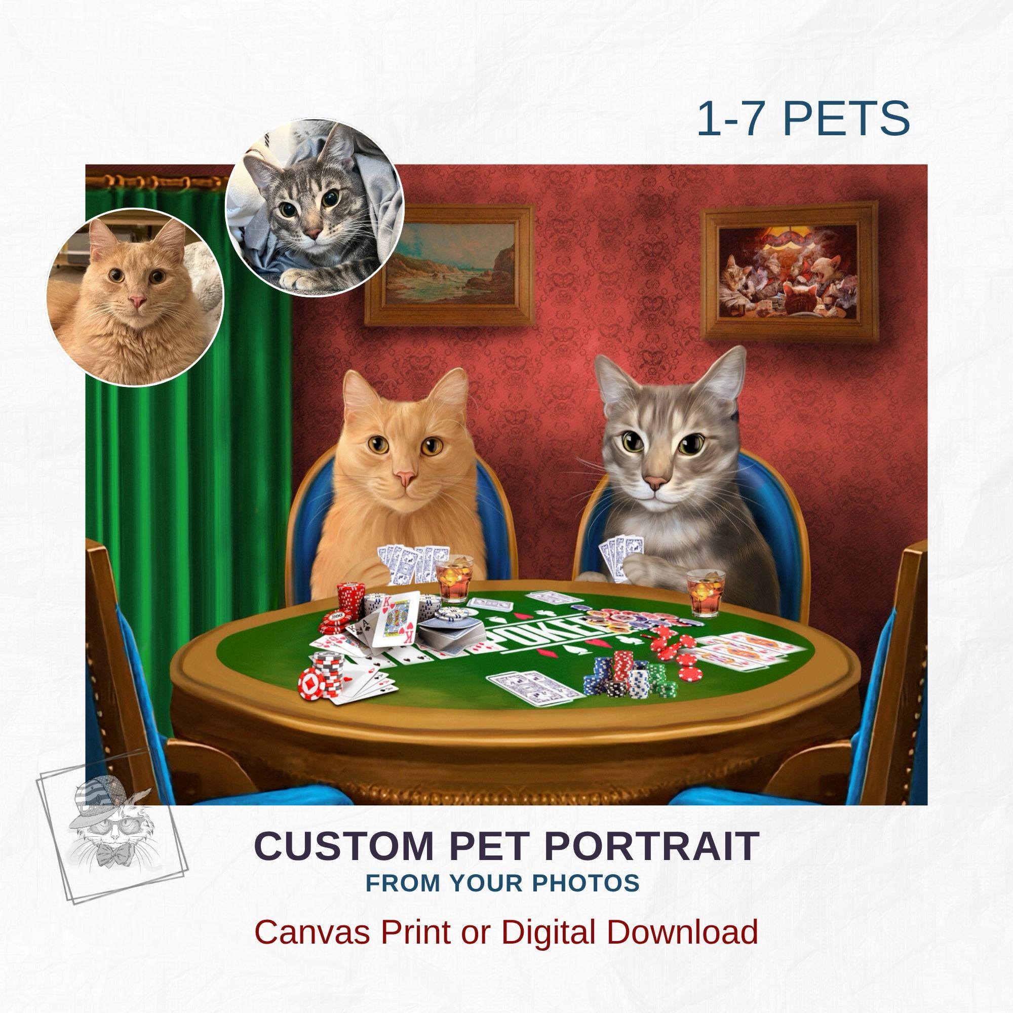 Cats And Dogs Playing Cards