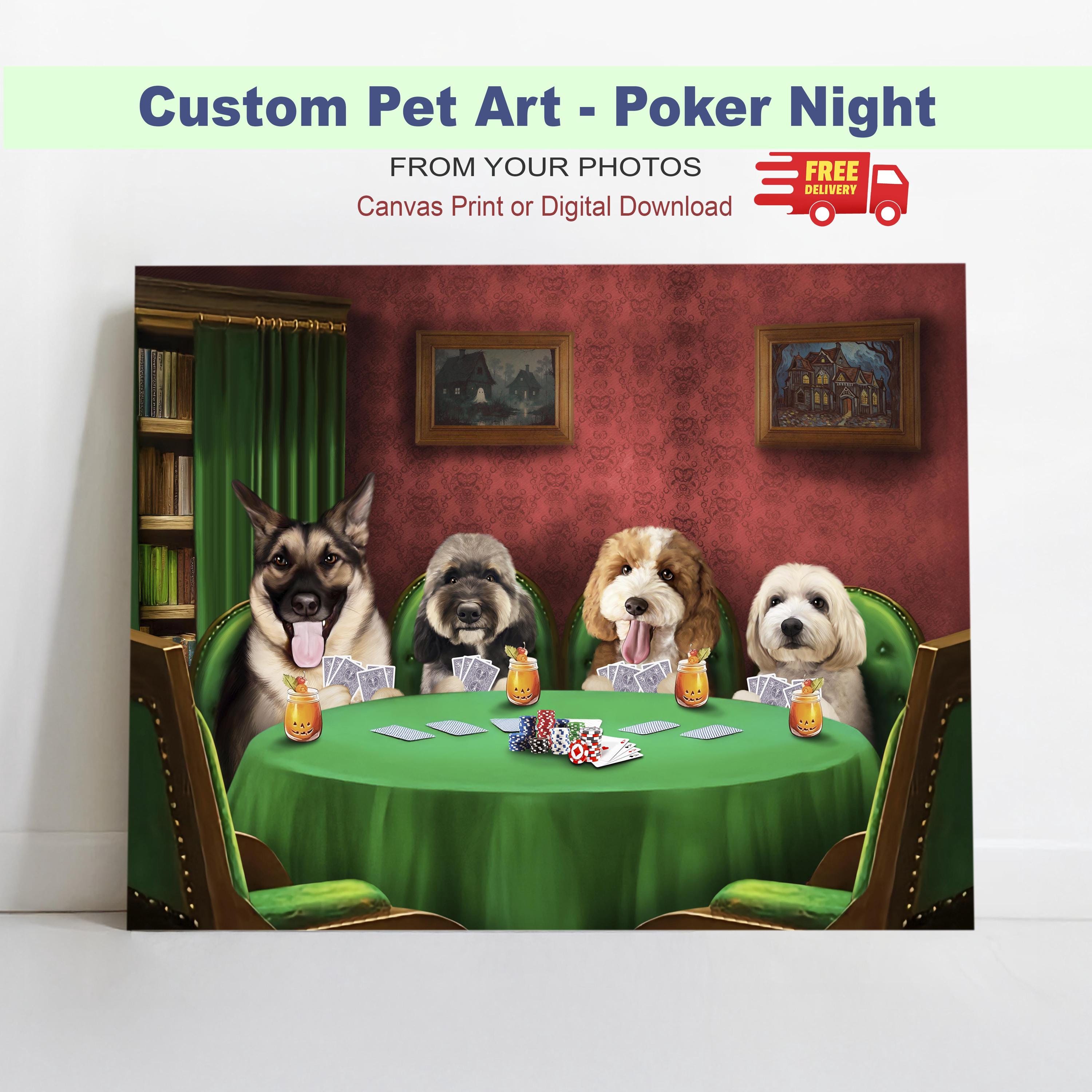 Cats And Dogs Playing Cards