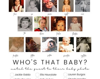 Baby Shower "Who's That Baby" Easy Editable Canva Template