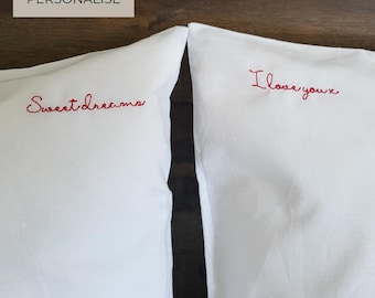 The Love Note Pillowcase: Personalised Embroidered Pillowcase