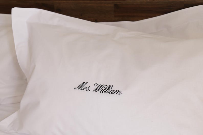 Personalised pillowcase | Embroidered oxford pillowcase | Monogrammed pillowcase | Custom pillowcase with name, initials or custom message