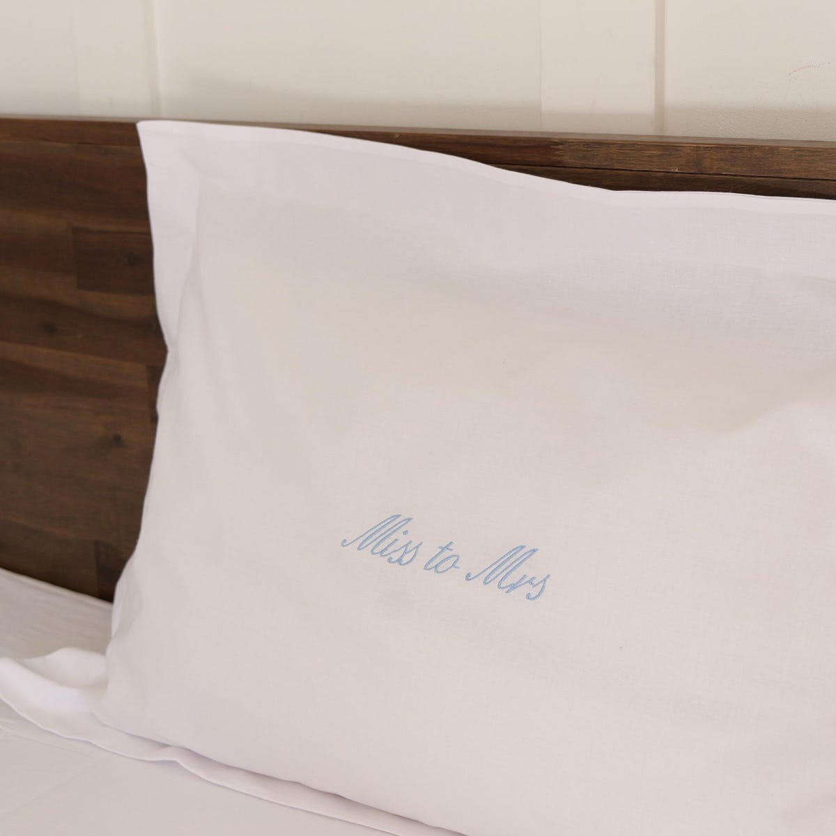 Embroidered Pillowcase | Miss to Mrs (Blue) - Etsy