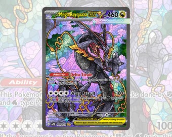 Mega Rayquaza EX Fan Art Carta TCG Personalizada