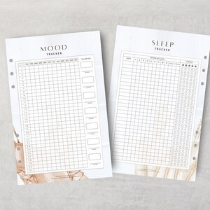 Stemmingstracker | Slaaptracker | Insteekkaarten voor planners | Amerikaanse halve letter | Ringband voor 6 ringen | Zelfzorg | Trackers | Gezondheidsmonitor | Geestelijke gezondheid