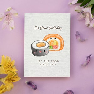 Greeting Cards | Sushi Birthday Card | Foodie Card | Girlfriend Birthday Card | Instant Download Birthday Card | Digital Downloads