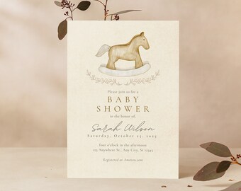 Baby Shower Invitation | Save The Date | Minimalist Baby Shower | Spring Baby Shower | Printed Invitation Template | Custom