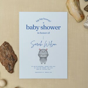 Faire-part de fête prénatale IMPRIMÉ | signe de couche-culotte | Vêtements de bébé douche | Douche à thème bleu | Non sexiste | Bonjour bébé | Personnalisé
