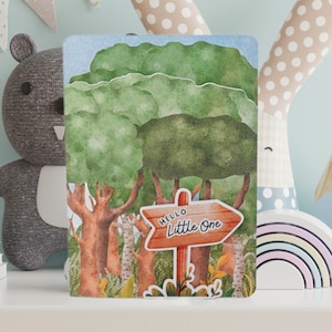 Woodland Animals | Welcome Baby Card | Woodland Baby Blanket | Handmade Cards | Baby Congratulations Card | Baby Shower Gift
