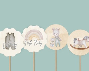 Celebration Cupcake Toppers | Custom Cupcake Toppers | Name Food Picks | Personalized Cake Topper | Baby Shower Cupcake Toppers | Physical
