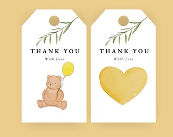 Thank You Tag | Baby Shower Favor | Gift Tags | Bridal Tag | Modern Tag | Minimalist Baby Shower Tags | 2 Designs