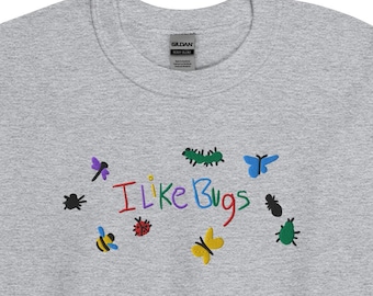 I Like Bugs Embroidery Crew Unisex Sweatshirt