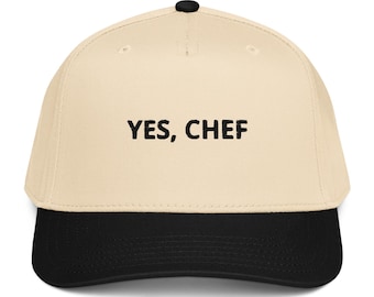 Yes, Chef Culinary Embroidered Adult Unisex 5 panel Hat