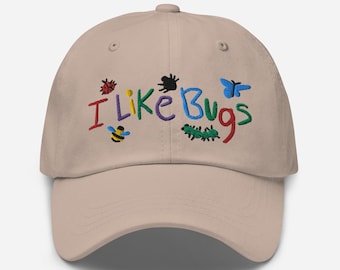 I like Bugs Embroidered Unisex Adult Hat