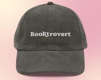 Booktrovert Embroidered Vintage Corduroy Unisex Hat