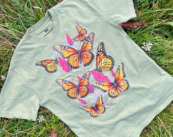 Monarch Butterfly Vintage Wash Unisex Oversized T-Shirt
