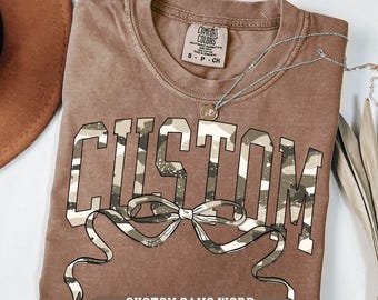 Custom Camo Word Png Varsity Old Camo Hunting Fall Preppy Coquette Text Custom Order Girly Football Mascot Trendy Your Text School Team Name
