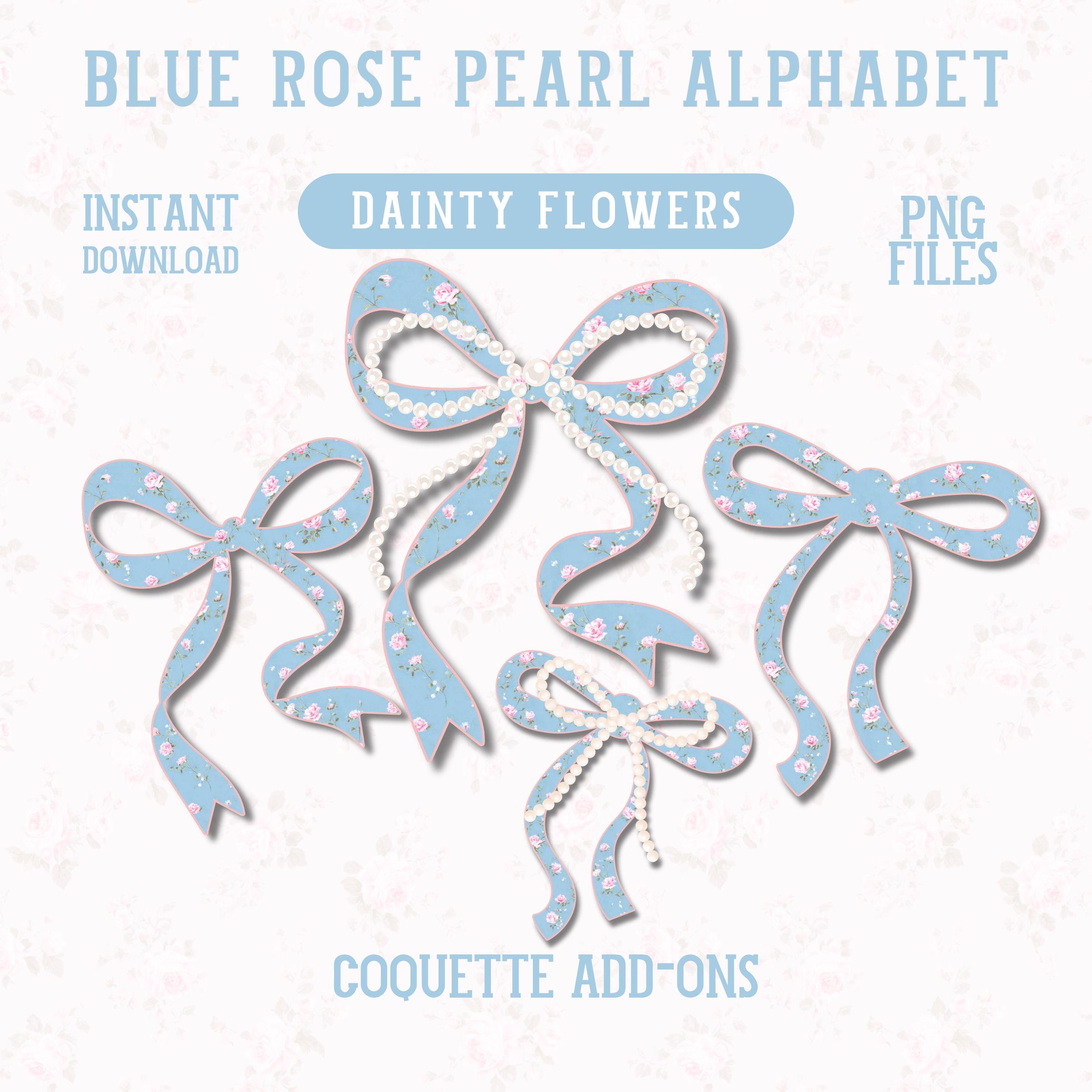 Pearl Floral Alphabet Set Png Coquette Rose Spring Letters Preppy ...