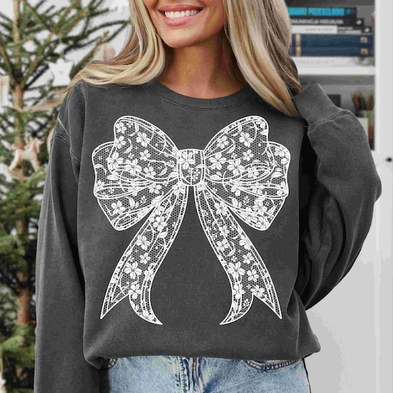 Lace Bow Png Lace Coquette Bow Png Floral Bow Png Chinoiserie Png Spring png Black and White Lace Bows Png Bundle Girly Trending Mothers Day