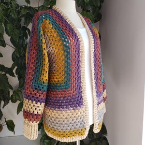 Hexagon Cardigan PDF Pattern – Crochet Tutorial with Photos – Granny Square Style – English PDF