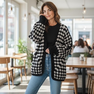 Gehaakt zeshoekig vest, vest in oma-steek, boho patchwork trui, handgemaakt gehaakt vest, kleurrijk oversized cadeau voor haar