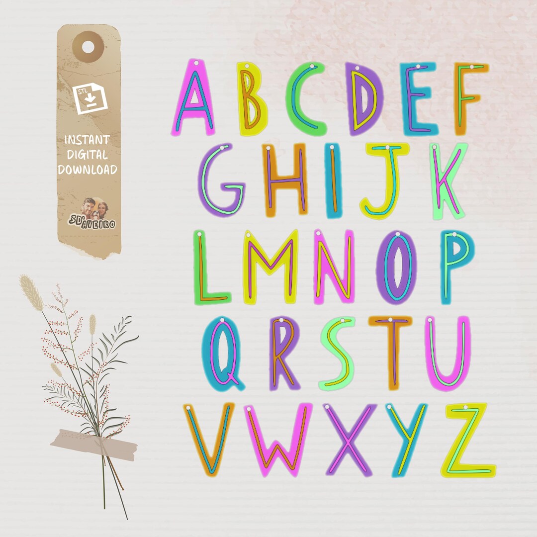 INLINE ALPHABET Keychain | 3D STEP Letters | Same Layer - Etsy Australia