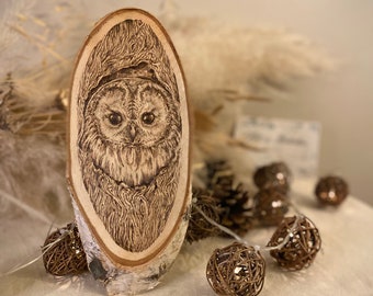 Pyrography (by hand) - Tawny Owl