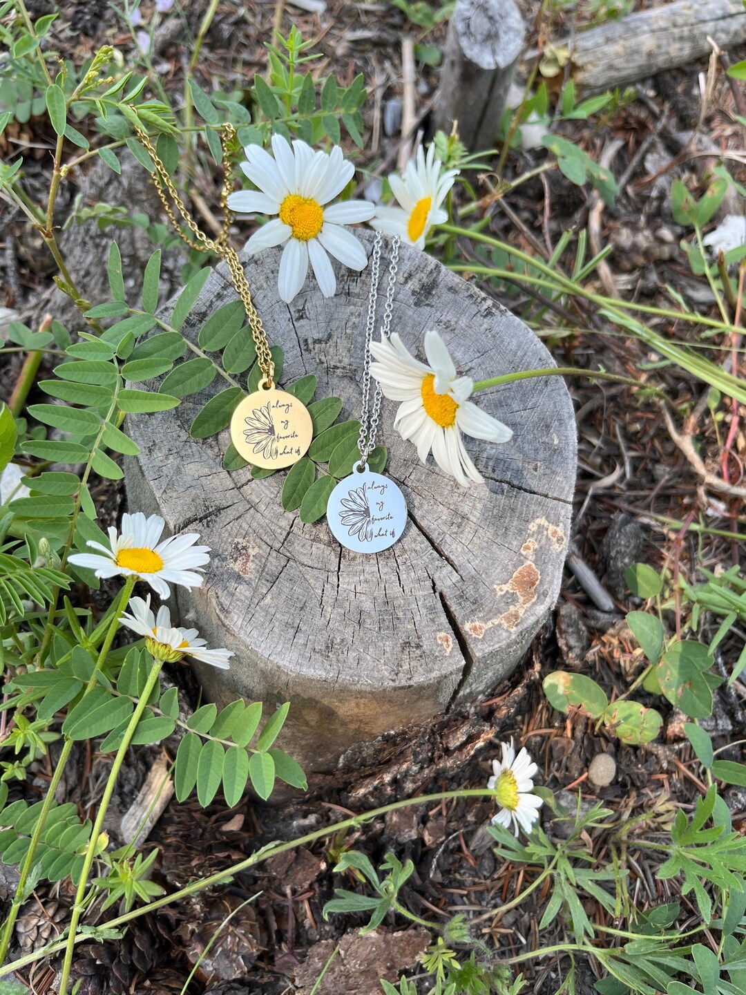 Collana con ciondolo in acciaio inossidabile ispirata alla natura